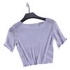 O-Ausschnitt Kurzarm Sheer Trim Crop Top Frauen See-through Glitter Mesh T-Shirt Streetwear