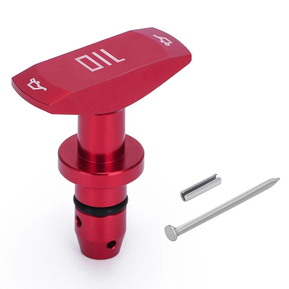 Universal Car Oil Dipstick Pull Handle Engine Oil Pullhandle Aluminum Billet Auto Replacement Modification Decoration красный