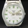 VINTAGE SEIKO 5 AUTOMATIC REFURBISHED JAPAN MENS WHITE DIAL WATCH A444277-1