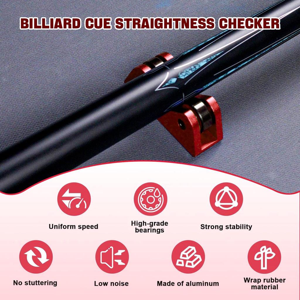 CRICAL Billardstock-Geradheitsprüfer, Set mit 2 Stück, für Pool-Billiardstöcke und Snooker, Rollentyp-Geradheitsprüfwerkzeug