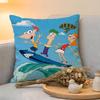 Cushion Cover  Linen  SkinFriendly Soft Decorative Case For Sofa Home Decor Phineas And Ferb Anime Pillow cover