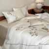 Spring/Summer High-End Lyocell Tencel Embroidery 4-Piece Cool Touch Bedding Set
