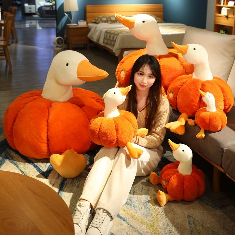 1pc 30cm/11.81in Cute big goose doll doll creative pumpkin duck plush toy funny girlfriend birthday present girl gift