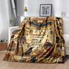 1pc Egyptian Hieroglyphics Throw Blanket Tutanomon Design, Ancient Egyptian Art Decorative Blanket for Home Décor, Couch Cover .W023