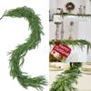 1.8/2.7m Artificial Norfolk Pine Wreath Green Christmas Wreath for Indoor Outdoor Home Table Fireplace Staircase Door Decoration