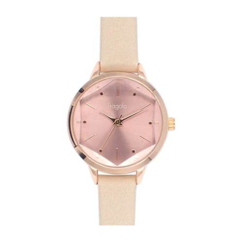 Follow Fragola Cut Glass Watch H04321A-1 BE Women's Beige