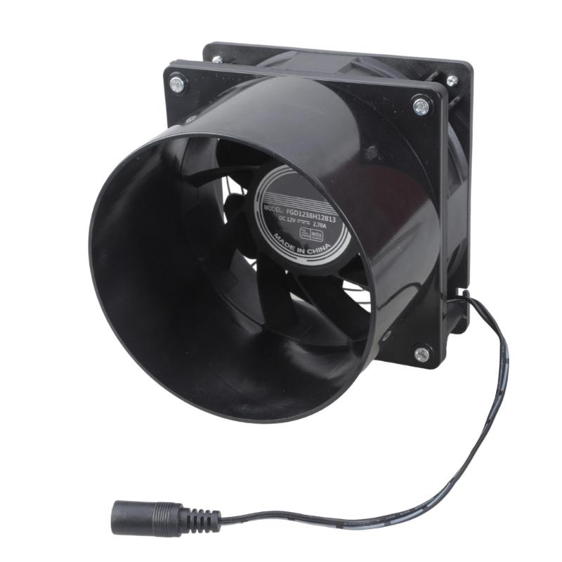 High Performances 12V Cooling Fan 7000RPM 120mm Size Includes Square to Round Duct Adapter for Industrial Use