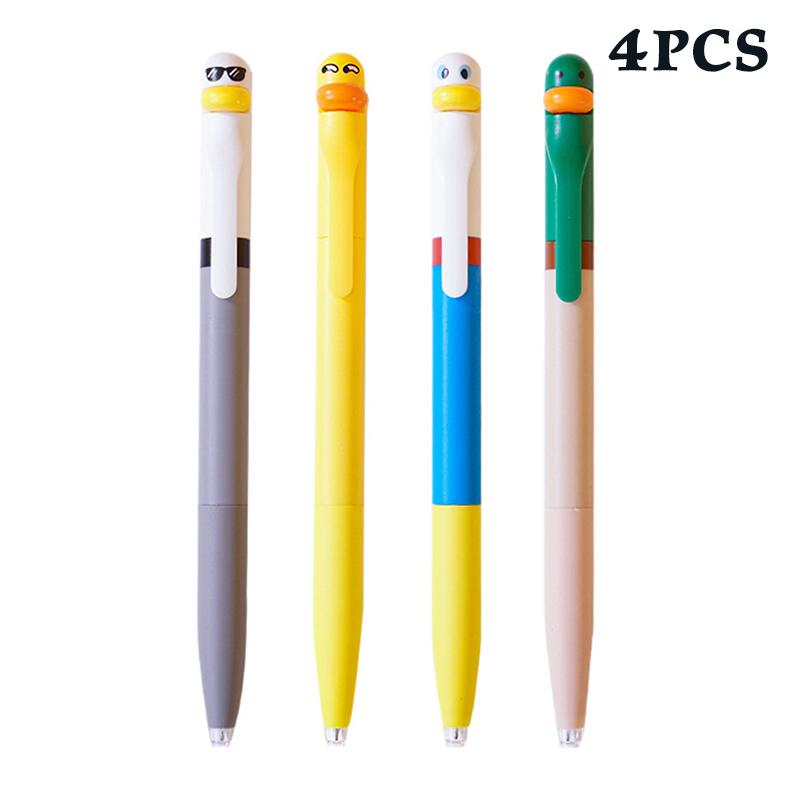 4Pcs Writing Pen, Cute And Funny Styling Pen Creative Rotating Gel Pen Chicken Pressing Gel Pen 0.5Mm Black Office Supplies