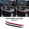 For Honda Accord 2013 2014 2015 2016 2017 LHD Real Soft Carbon Fiber Sticker Car AC Switch Frame Interior Trim Accessories