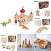 Wooden Early Education Castle Building Blocks For Kids With Natural Finish For Cognitive Development