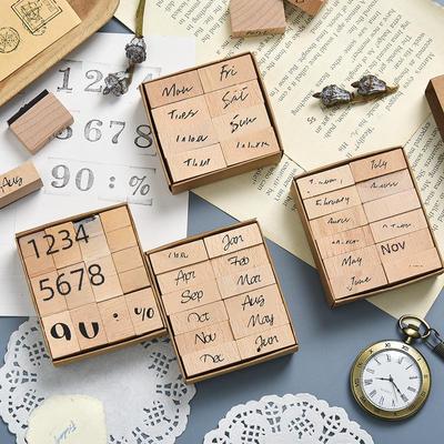 Timbri Yuezhen in Legno di Loto Inglese per Decorazione Quotidiana di Quaderni