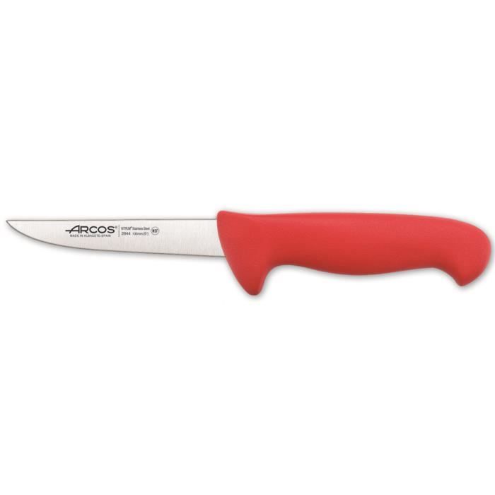 Couteau à désosser - ARCOS - Prof 294422 - Acier inoxydable Nitrum - Lame 13 cm - Ergonomique rouge