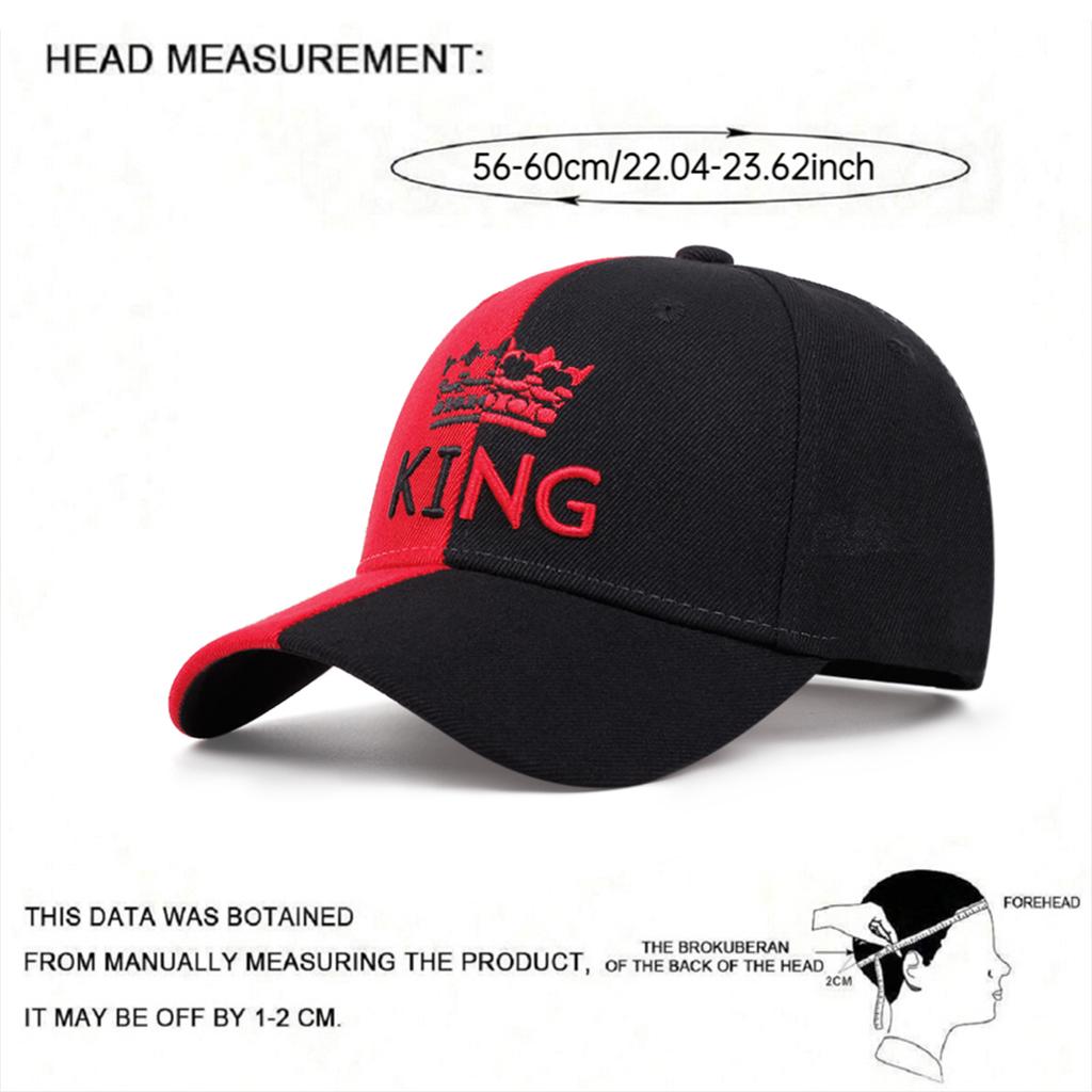 King Crown Double Color Embroidered Men'S Trendy Baseball Hat Hip Hop Hat Women'S Outing Leisure Hat Sunscreen And Sunshade Hat