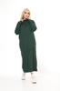 Women's Big Size Dress Green Half Turtleneck Knitted Knitted Dress