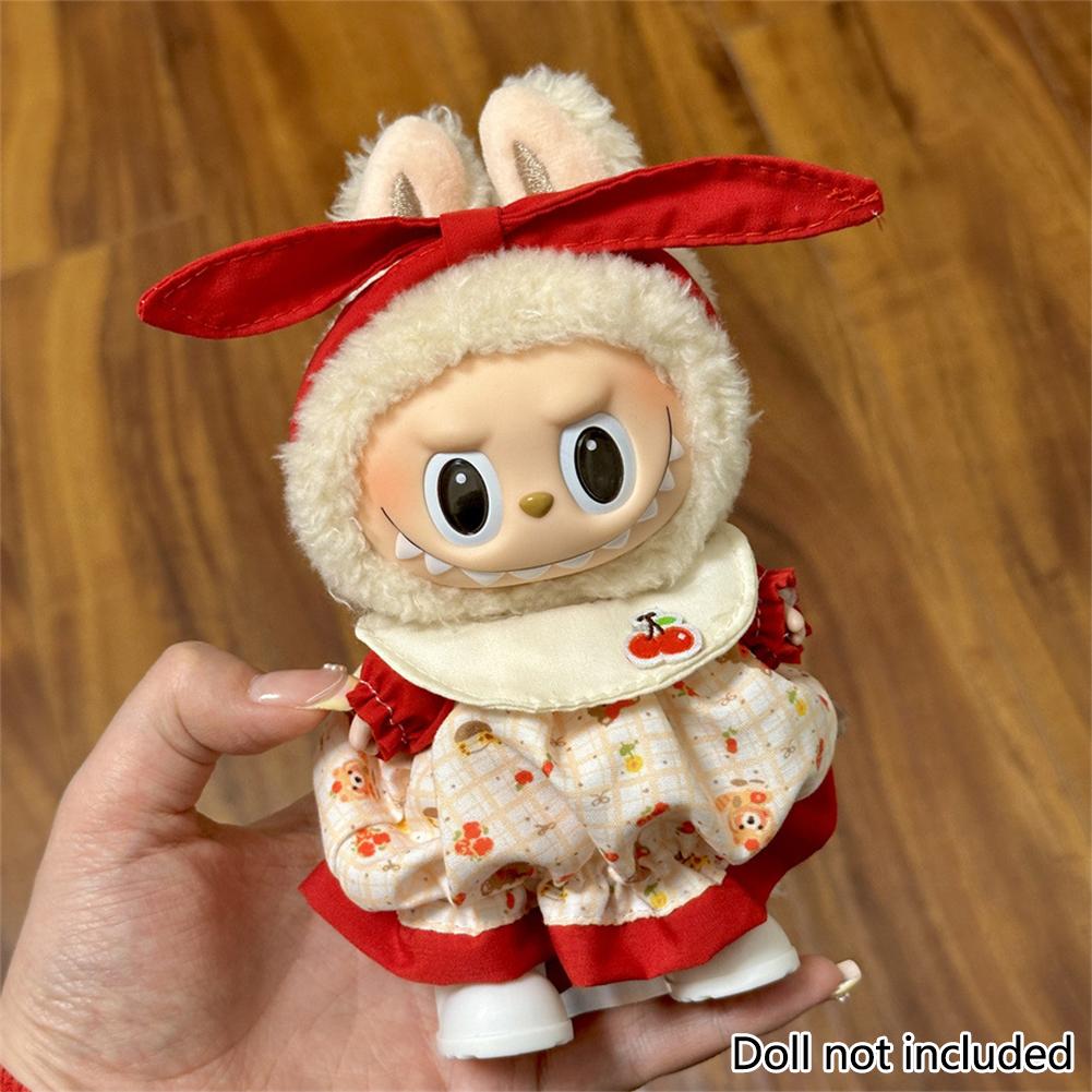 For 17cm Labubu Doll Clothes Fashion Clothes Hoodies Dresses Doll Clothes Color Match Shirts Dolls Accessories Cute Decoration Little Clothes