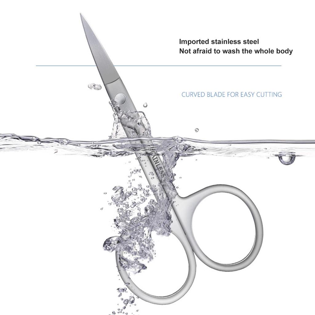 Fine Tip Eyebrow Scissors Stainless Steel Curved Mouth Beauty Scissors for False Eyelashes
