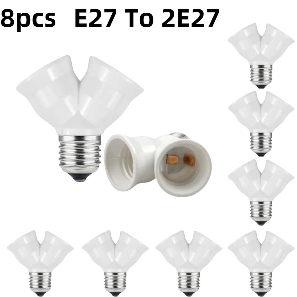 E27 Zu 2E27 Sockel Licht Lampe Glühbirne Fassung Adapter Konverter Fassung Lampenhalter für Zuhause Fassung Glühbirnenhalter Lichtfassung