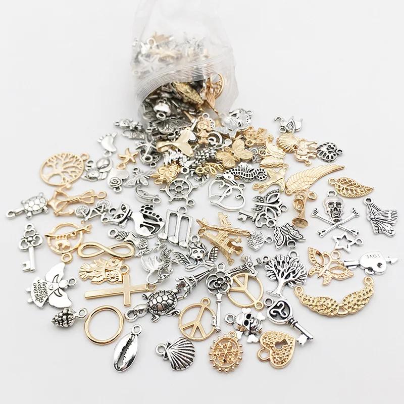 Mixed KC Vintage Alloy Charms For Jewelry Making Handmade DIY Bracelet Earrings Necklace Pendant Jewelry Accessories