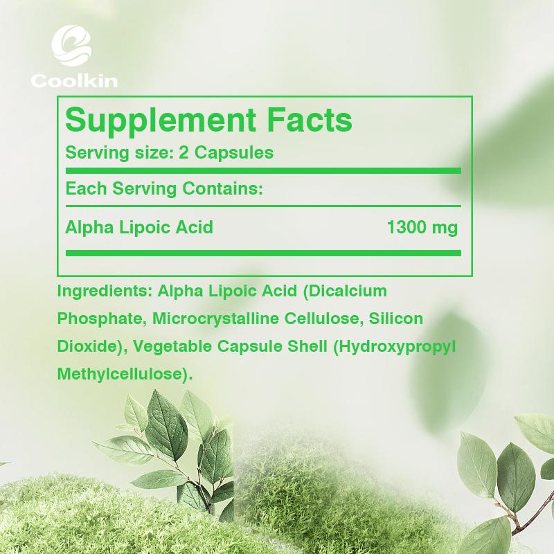 Coolkin is rich in alpha-lipoic acid, 650mg dietary supplement capsules, suitable for both men and women.
