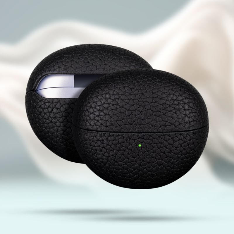 

Применимо к защитному чехлу для гарнитуры Huawei Freeclip, чехол для Bluetooth-наушников из натуральной кожи, чехол из первого слоя коровьей кожи, устойчивый к давлению, жесткий чехол Huawei Freeclip Black litchi pattern