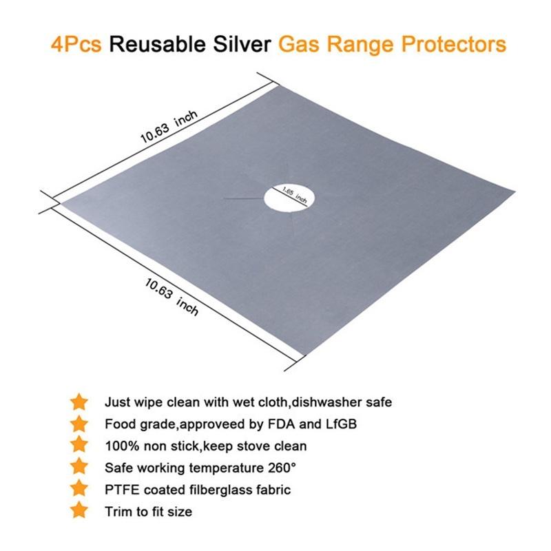 Buy 4 PCS Universal Stove Burner Covers Protector Sheets Oven Liner Protector Reusable at