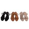 Fashion 2025 Korean Style Flat Bottom Sandals with One-Piece Buckle Comfortable Vintage Fashion Women's Sandals with Skirt Roman Style