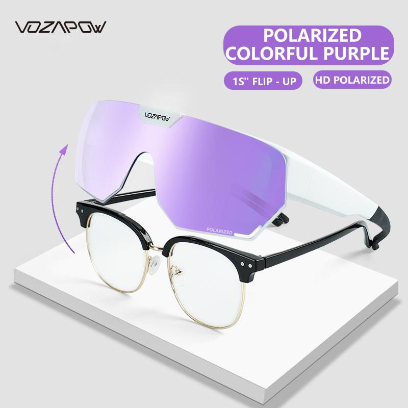 Vozapow Polariserade Cykelglasögon MTB Landsvägscykel Solglasögon HD-lins UV400 Solskydd För Körning Vandring Sportglasögon