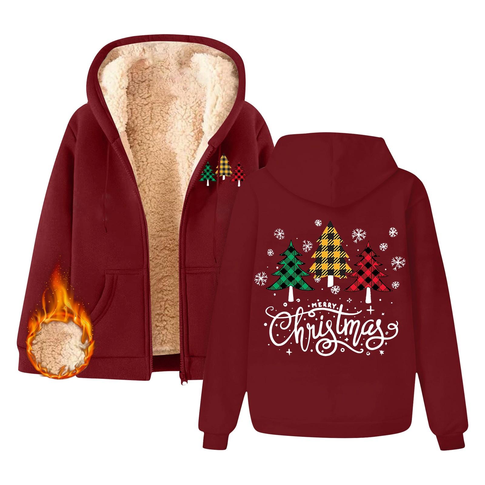 

Чоловіче та жіноче модне однакове пальто з товстим флісовим худі Толстовка з капюшоном Кардиган XXL винний