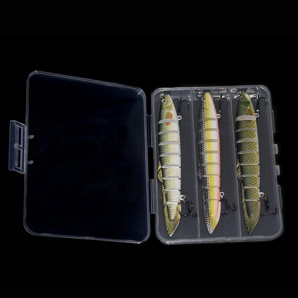 3 Sets Multi-Section Fish Artificial Hard Bait Crank Lure Loach Luya Simulation Bionic Beak Bait Hooks Stainless Steel Boxed