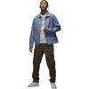 Jordan Essentials Solid Color Polo Casual Buttoned Jacket Men Jackets Blue Grey FN4528-436