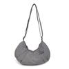 Borsa a tracolla casual in nylon da donna con chiusura a cerniera e tasca per telefono