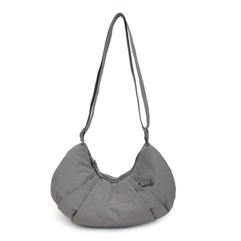 Borsa a tracolla casual in nylon da donna con chiusura a cerniera e tasca per telefono