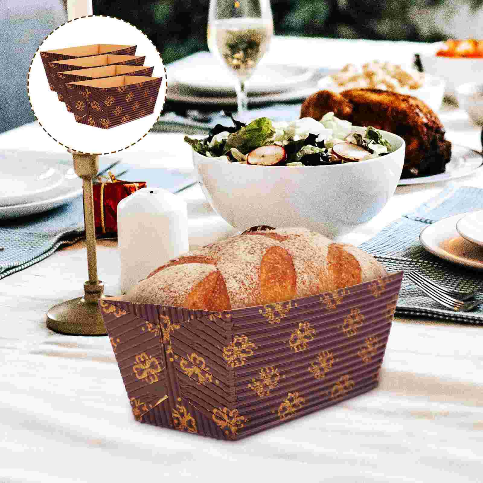 

25 Pcs Corrugated Cake Tray Banana Bread Disposable Loaf Pans Party Cupcake Liners