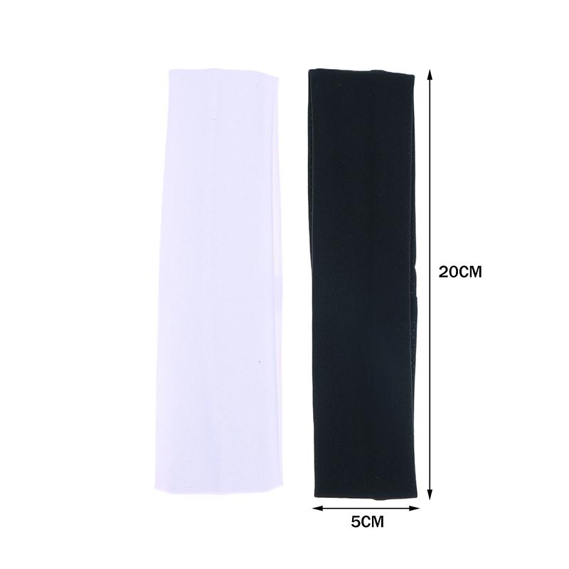 2Pcs Unisex Summer Sports Yoga Headband Simple Adjustable Running Sweat-Absorbing Elastic Single-Color Hair Band