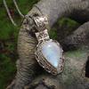 Exquisite Water Drop Moonstone Pattern Pendant Necklace Women's Fashion Elegant Party Jewelry Girls Gift