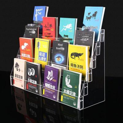 Acrylic Book Display Stand Office Storage Rack for Newspapers and Magazines