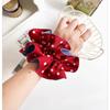 Korean Style Double-Layer Polka Dot Denim Scrunchie Hair Tie