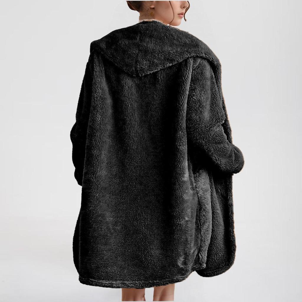 Women's Double-Sided Fleece Cardigan Coat - Cozy, Warm, and Slimming for Autumn and Winter