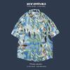 Hot-selling Couple Flower Shirt South East Asia Style Hawaiian Beach Wear Loose Casual Jacket Spot