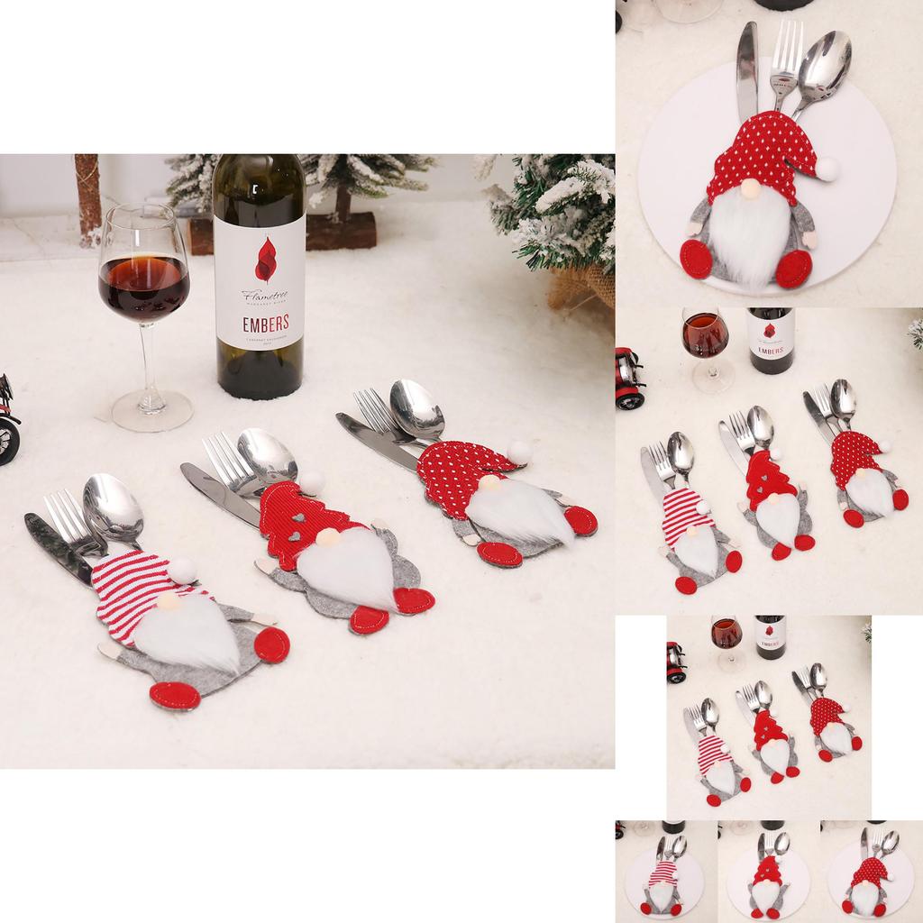 Kreskówkowy Zestaw Sztućców Lalka Bez Twarzy Świąteczne Dekoracje Stołu i Kuchni