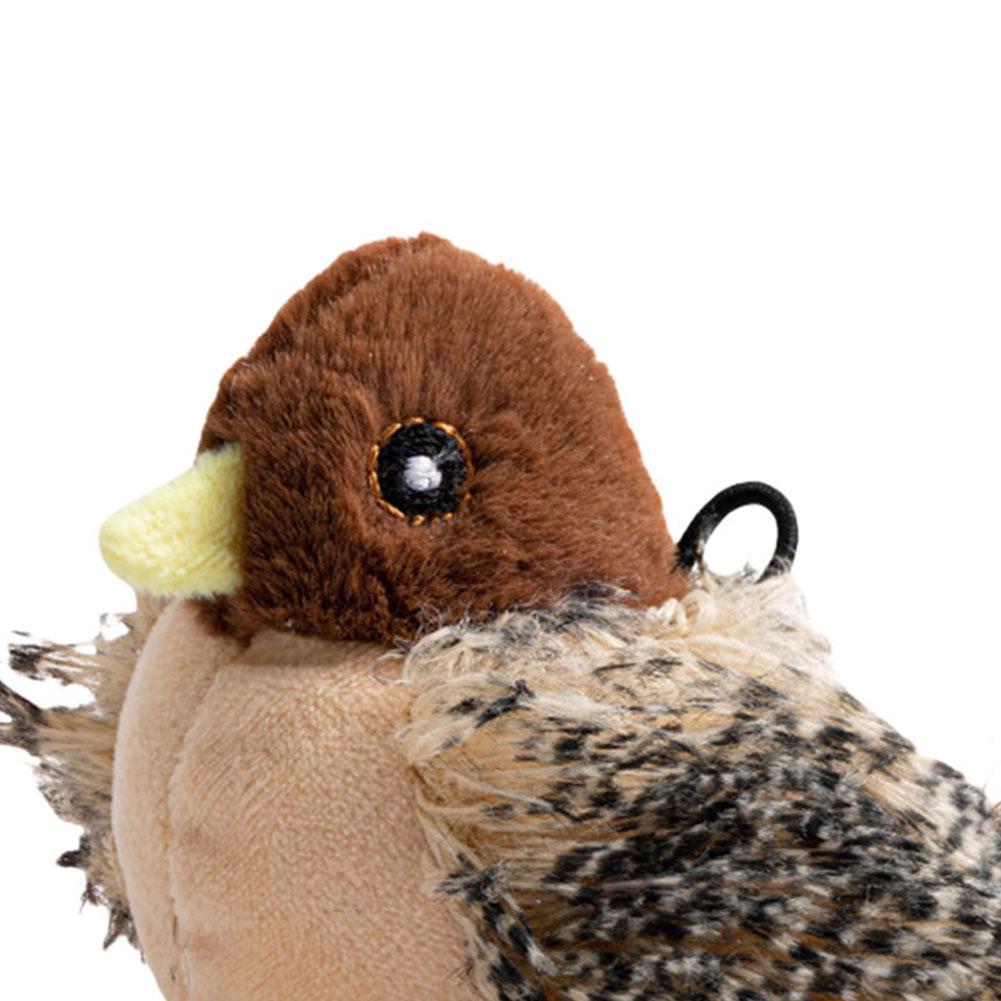1 Stück interaktives elektronisches Katzenspielzeug aus Plüsch für Katzen, Haustiere, Kätzchen, zwitscherndes Vogelspielzeug, quietschender Simulationsvogel für Katzen mit Federschwanz