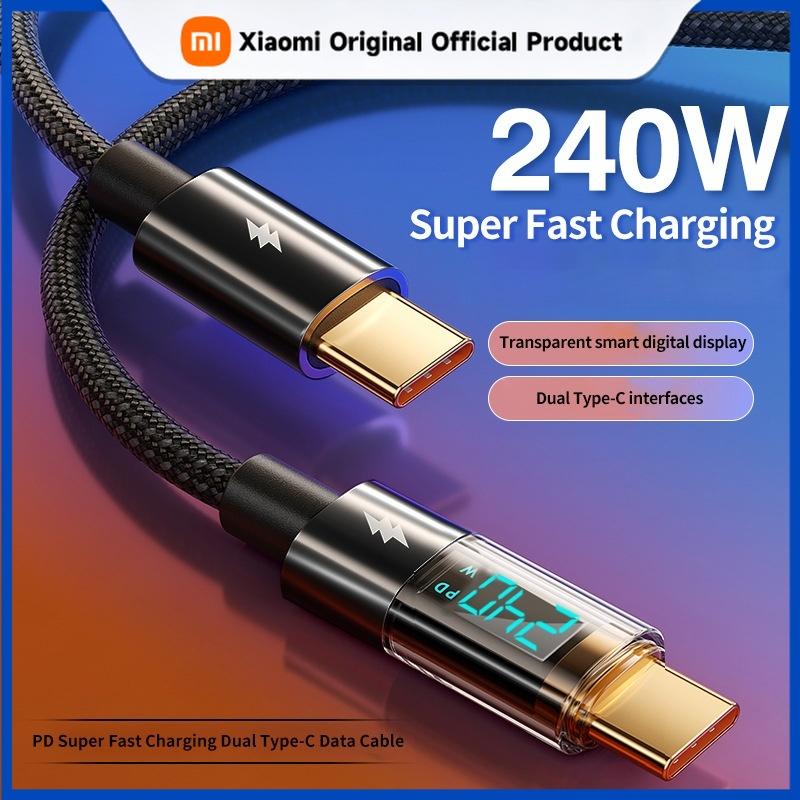 Xiaomi 240W PD Schnellladekabel Typ C auf Typ C 100W Digitalanzeige USB auf Typ C Kabel Für Xiaomi HUAWEI Macbook iPad