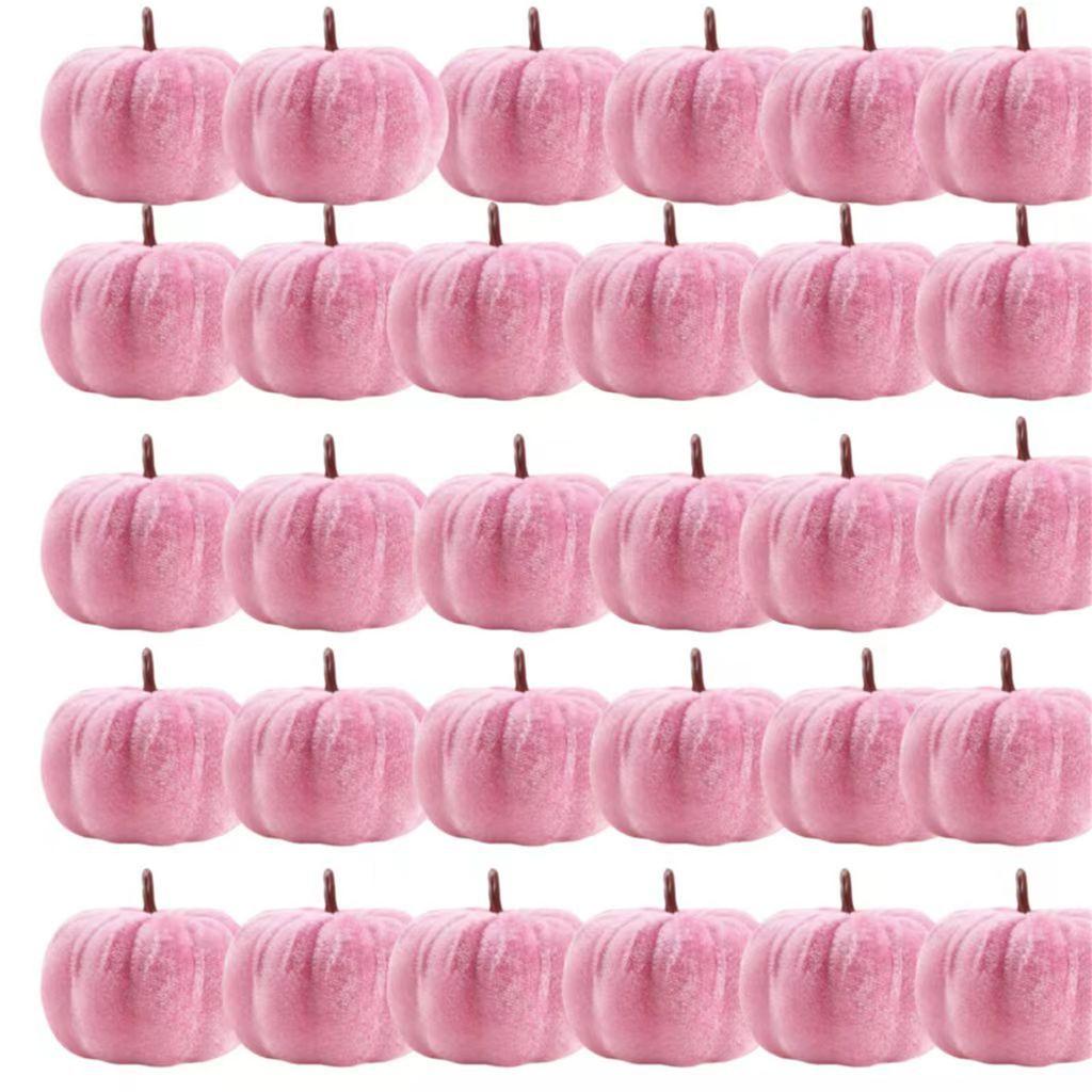 3Pcs Velvety Pumpkin Decoration Artificial Pumpkins For Halloween Christmas Thanksgiving Indoor and Outdoor Decoration