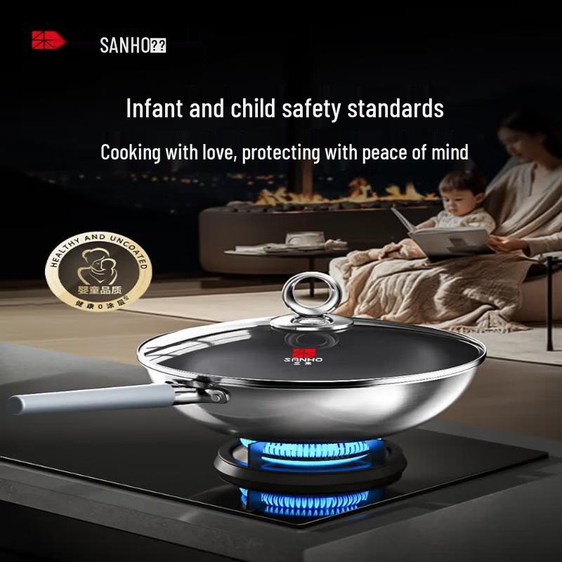 Sanhe 0-Beschichtung Titanstahl Wok
