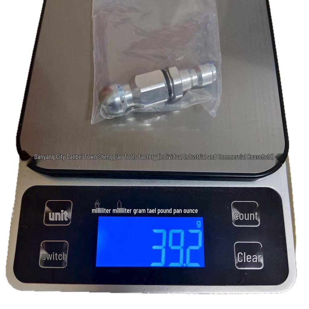 High-Pressure Water Nozzle for Sewer Flushing and Unclogging, 1/4 Quick Change Fitting, Front One Rear Six, Galvanized