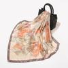 New Spring Silk Scarf Shawl Fashion Accessorries Muslim Women Head Scarf Elegant Leaves Pattern Square Scarves 90x90cm