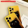 2DFlat Cute Black Kitten on Yellow Background Phone Case All inclusive film hard iPhone case, compatible with iPhone 18 Pro Max 17 16 15 14 13 12 11
