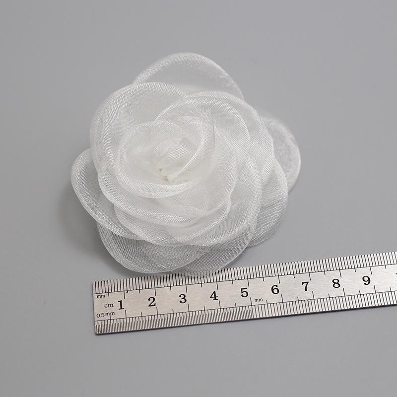 Hand-sewn Floral Camellia 3D Applique Brooch Patch for Clothing Decoration