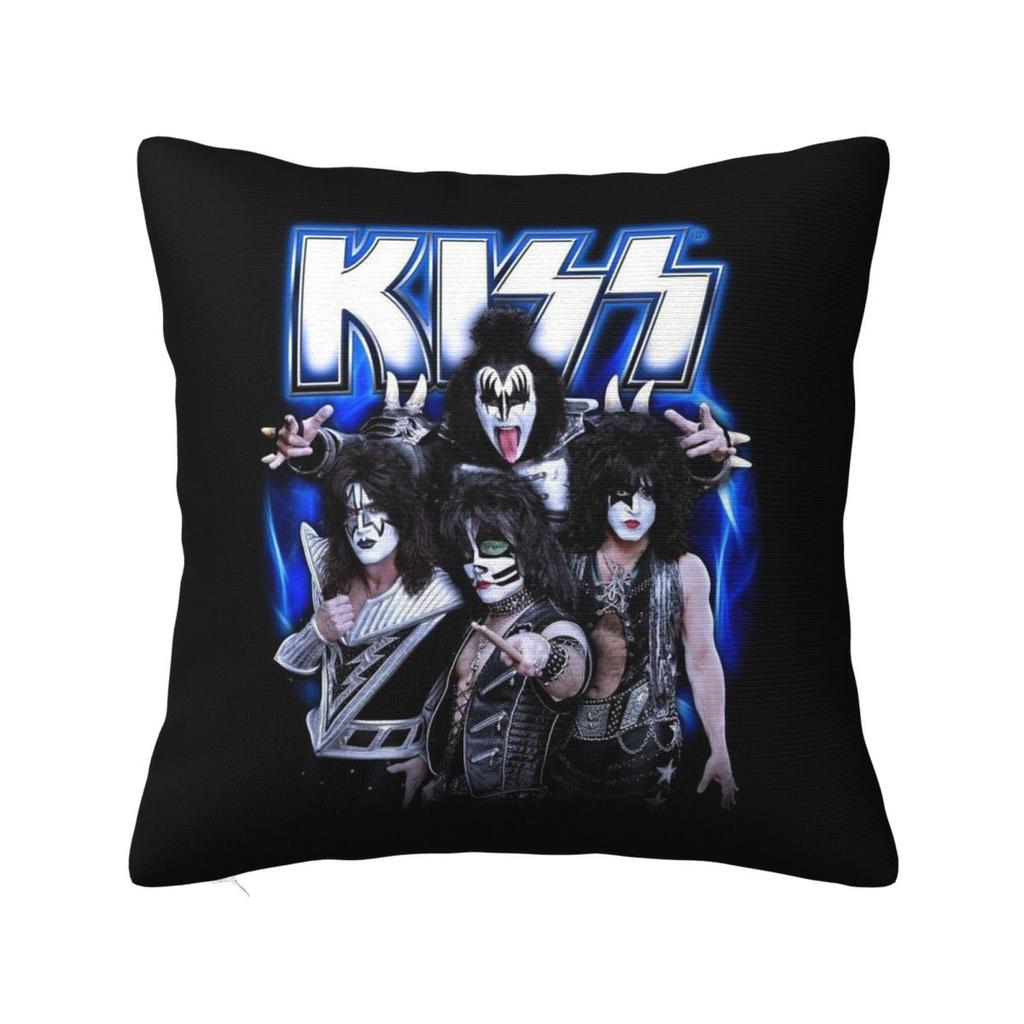 KISS Rock Band Square Pillowcase Cushion Cover Pillow Case Throw Pillow Cover for Home Sofa Living Room