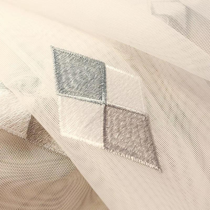 Nordic Curtains, Diamond Embroidered Curtain Yarn, Embroidered Window Screen, White Yarn, Half Blackout Curtain, Bedroom Finished Partition Yarn